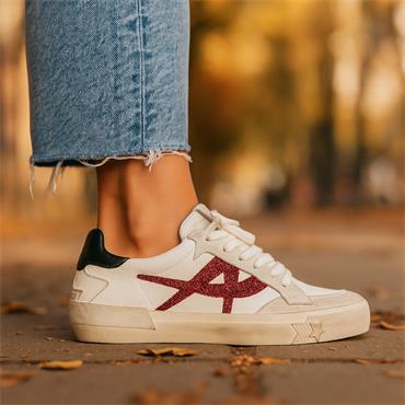 ASH Moonlight Distressed Laced Trainer - White Wine